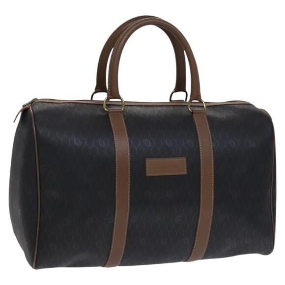 DIOR Honeycomb Canvas Boston Bag Pvc Leather Black - Picture 1 of 12